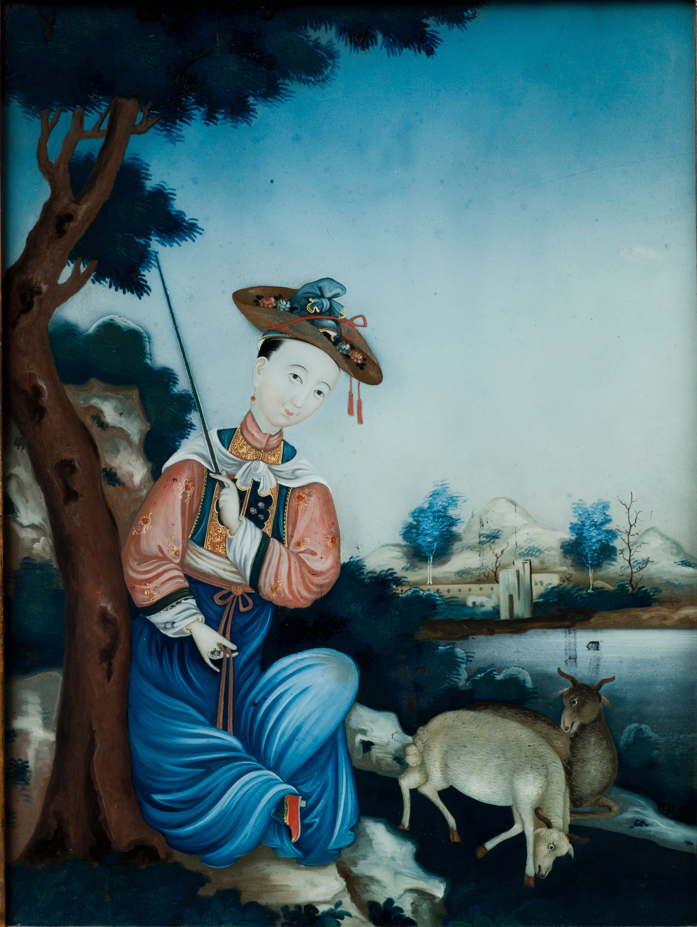 La bonne bergère, Chine, vers 1760, Vitromusée Romont, © Yves Eigenmann, Fribourg