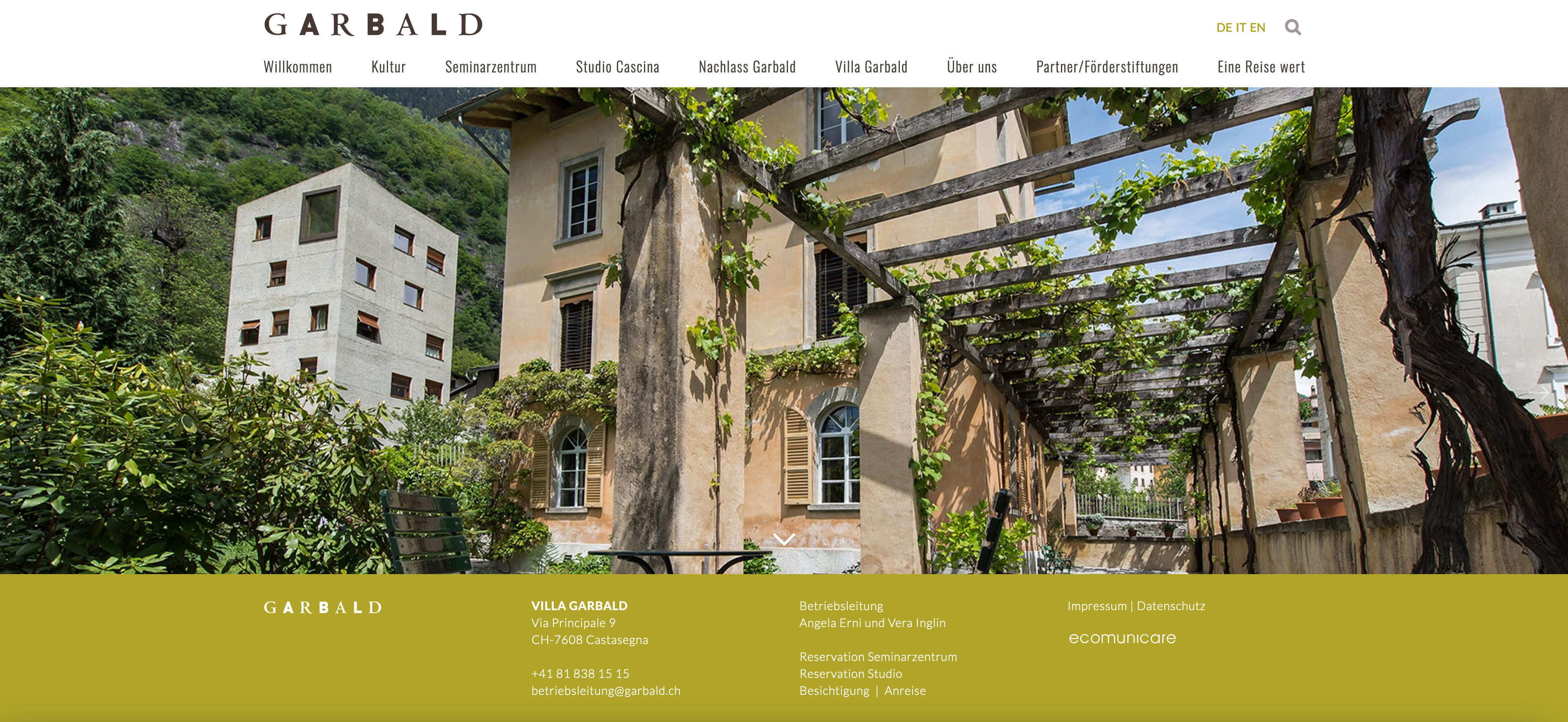 Villa Garbald, Castasegna, Prospekt